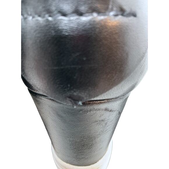 LINEA PAOLO BOOTIES 8.5 M Black Hidden Wedge Sneaker Zip Lace Up Street Style - Picture 13 of 15